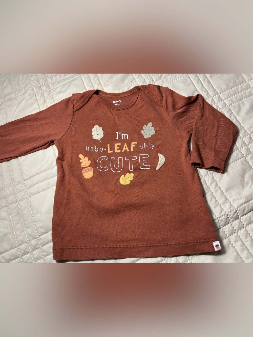 Carter’s 12M Unbe-LEAF-ably Cute Long Sleeve Tee